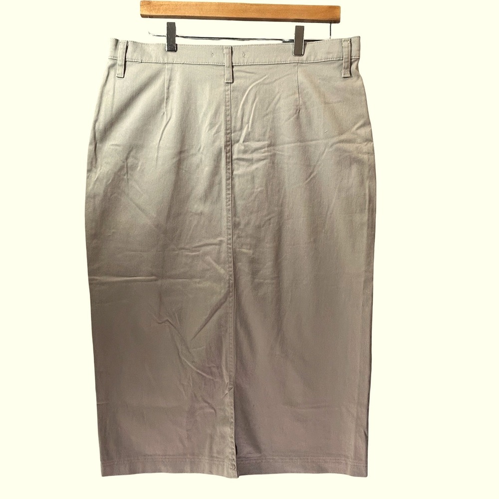 Riders by Lee Womens Khaki Pencil Midi Skirt Comfort Stretch Waist 12M W403516 - Picture 4 of 10